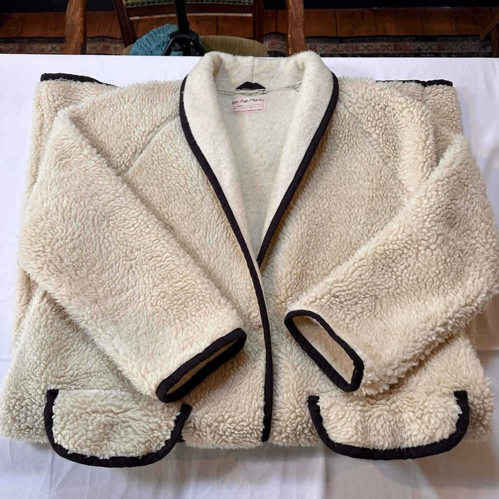 Free People Irresistible Teddy Cardigan Coat | Plush Faux Shearling Maxi | Large - Picture 6 of 9